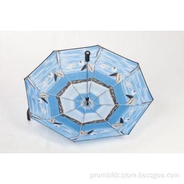 Blue LED Lighted Umbrella Sunshade For Advertising / 190T P